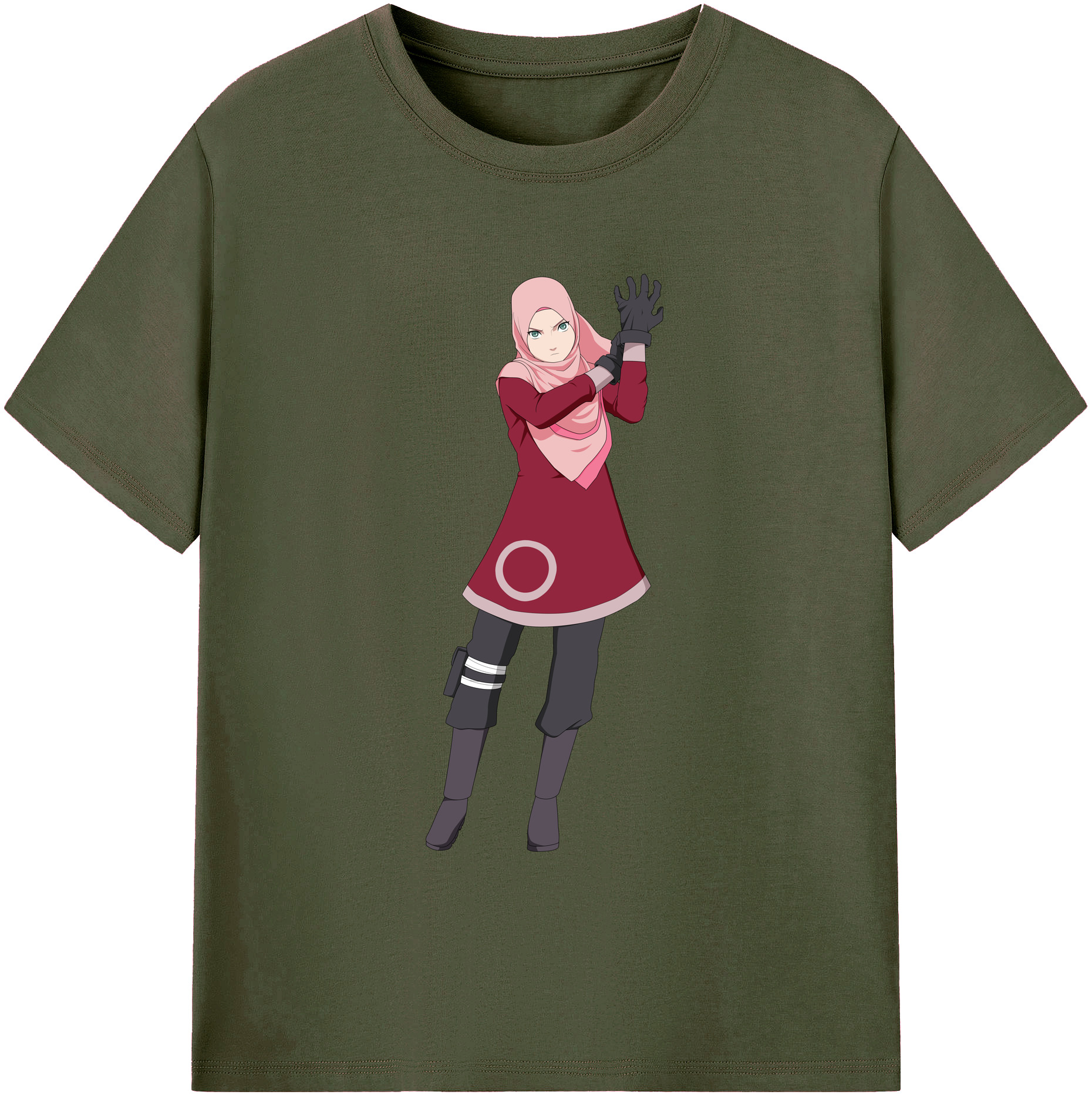（画像用） NARUTO -ナルト- 春野サクラ Haruno Sakura 綿100％ メンズ半袖Tシャツ｜肌触りやわらか＆通気性